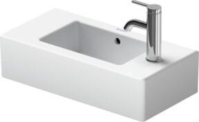 Duravit Möbel-Handwaschbecken Vero aus Keramik, weiß, B/T: 50 x 25 cm, mit Überlauf, Halblavabo und Hahnloch links - Bild 1