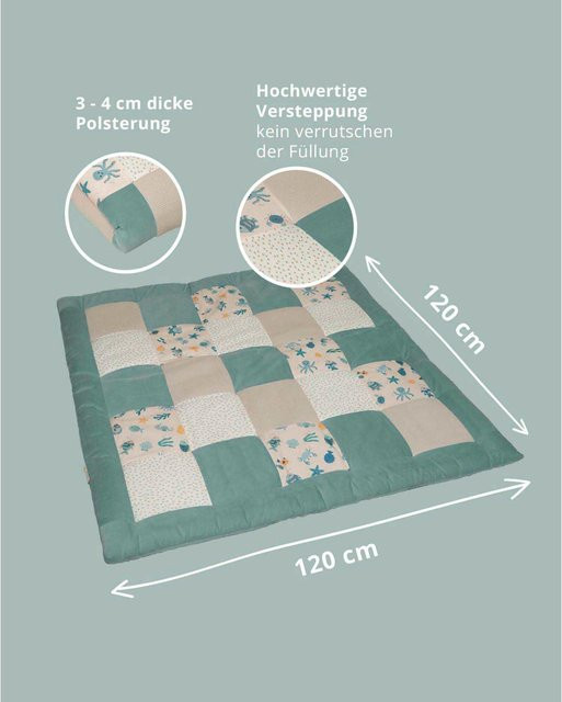 Ullenboom Krabbeldecke und Laufgittereinlage Unterwasser Motiv in Multicolour und Türkis - Bild 1