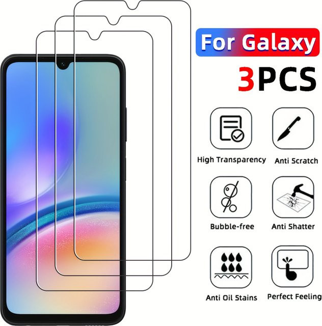 3er-Set gehärtetes Glas Displayschutz für Samsung Galaxy A13 A22 A23 A53 F14 F23 F42 F54 M54 M14 M23 M33 5G A13 A24 4G in Transparent - Bild 1