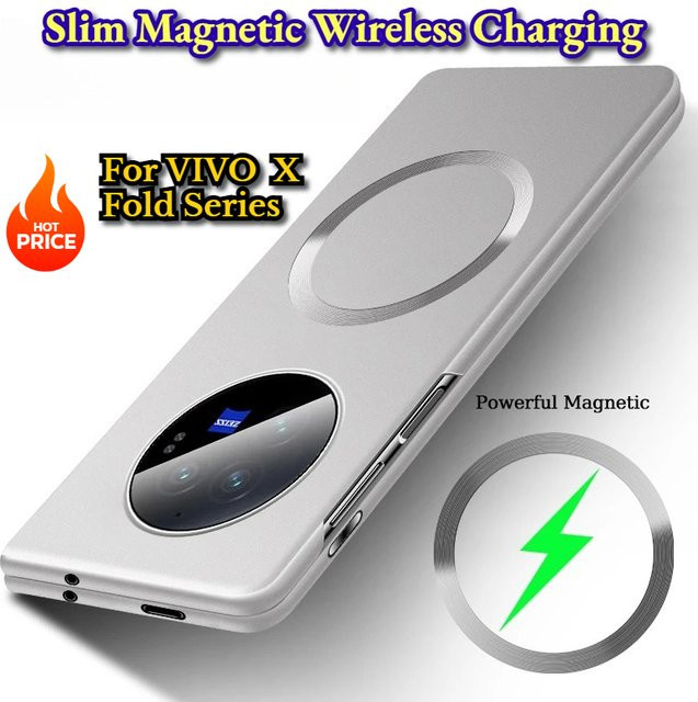Magnetische Schutzhülle für VIVO X Fold 5 und 3 Pro 2 in Gold, ultradünne harte Hülle mit matter metallischer Lackierung und Anti-Fingerabdruck-Beschichtung, kompatibel mit kabellosem Laden - Bild 1