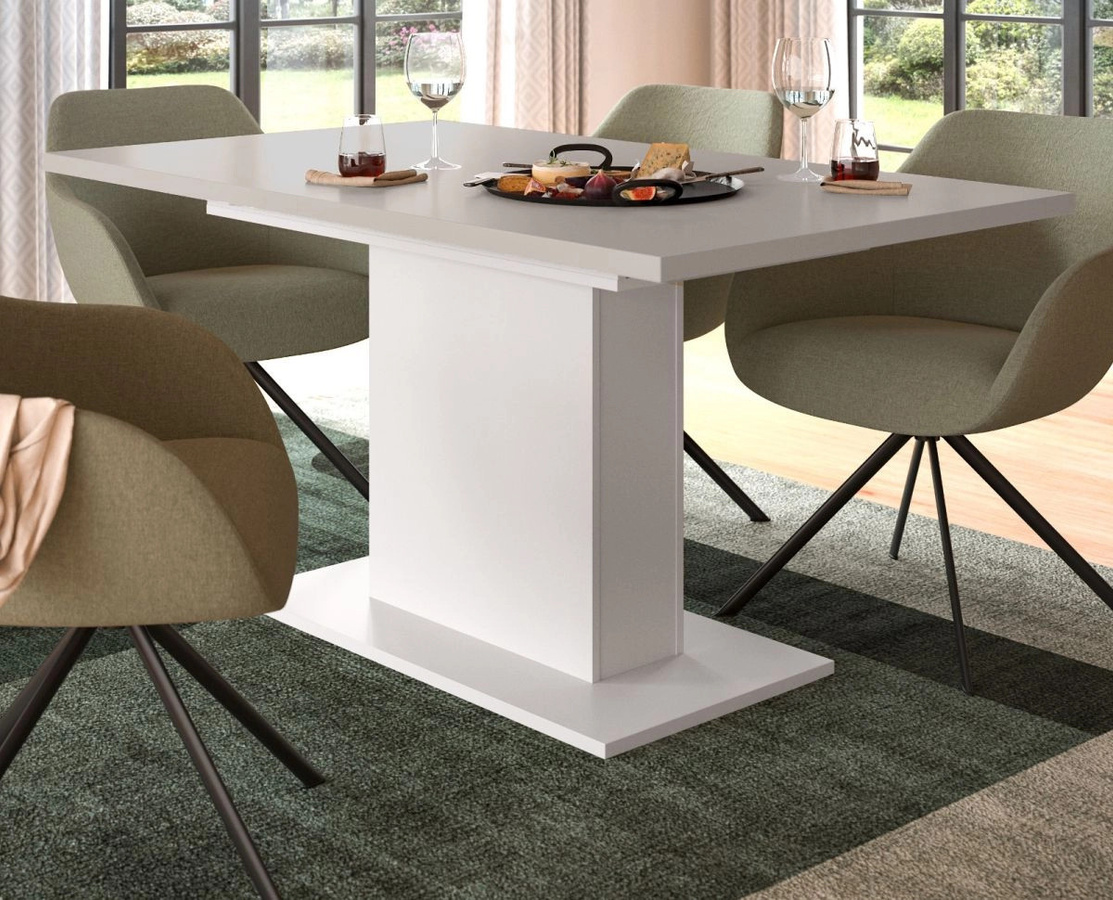 Ausziehbarer Esstisch Home-X von Inn.Furn in Kaschmir und Weiß, Rechteckig, Breite: 150 cm bis 190 cm - Bild 1