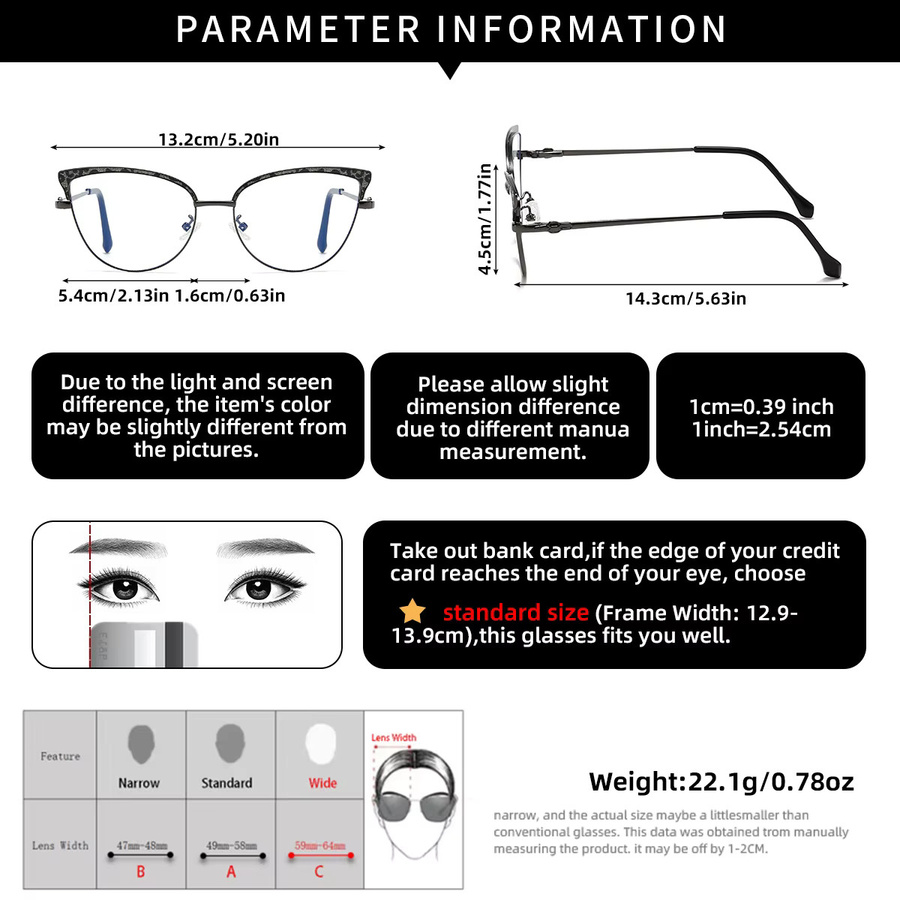 RELEN Cat-Eye Brille, Vollrand, Damen - Bild 2