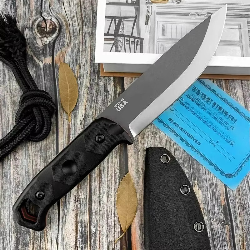 Brakimo EDC Feststehendes Messer mit D2-Klinge in Schwarz inklusive Scheide für Outdoor, Camping und Angeln - Bild 2