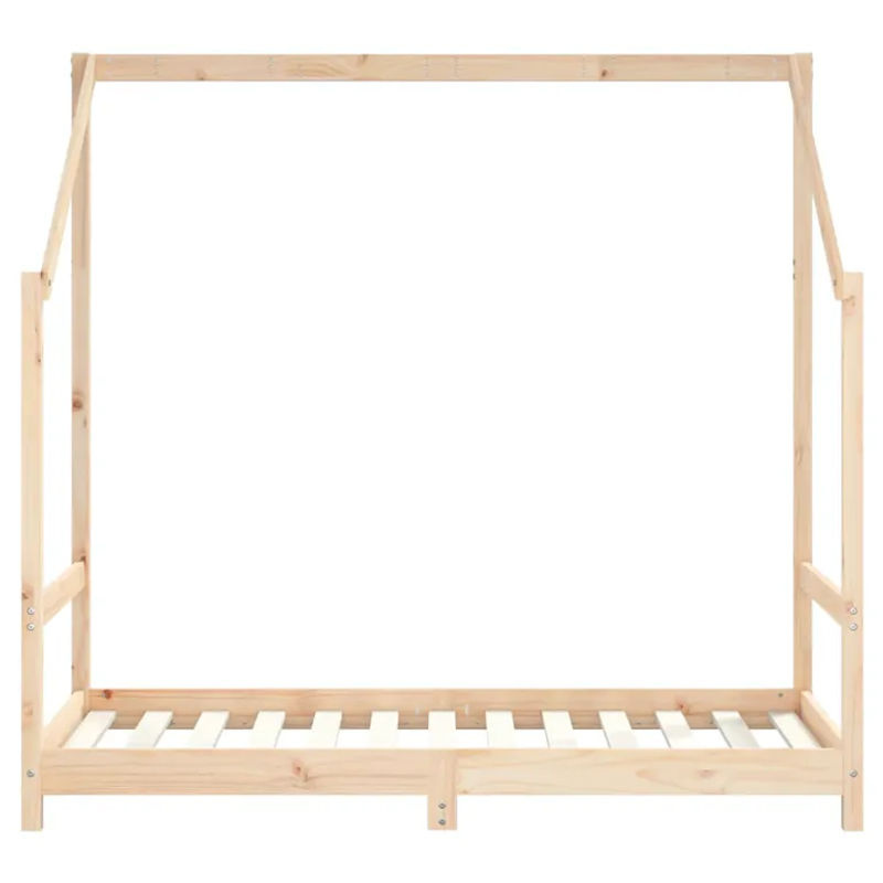 Vidaxl Kinderbett aus Kiefernholz in Natur im Landhaus- und Skandinavischen Stil, B/L: 80 x 160 cm - Bild 2
