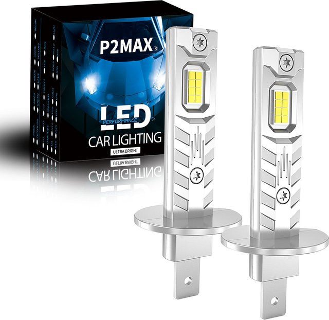 H1 LED Autoscheinwerfer und Nebelleuchten Set in Silber, 1:1 Halogen-Größe, Plug & Play, 12V 3570 LED für deine Fahrzeugbeleuchtung - Bild 1