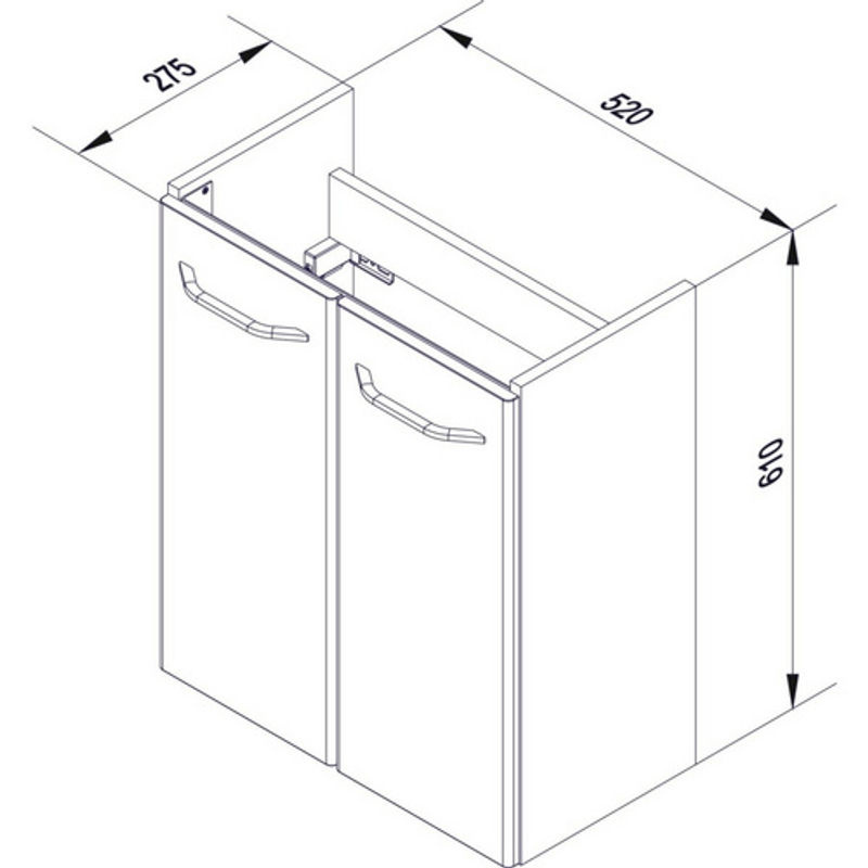 Fackelmann Waschbeckenunterschrank Milano in Weiss mit Soft-Close-Türen, B/H/T: 52 x 61 x 27,5 cm - Bild 2