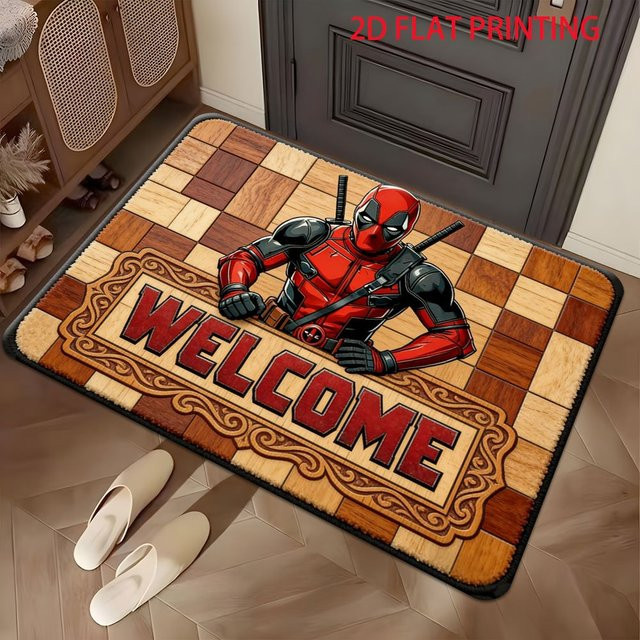 Beast Kingdom Marvel Deadpool Willkommens-Teppich, wetterfest, mehrfarbig, B: 140 cm, T: 60 cm - Bild 1