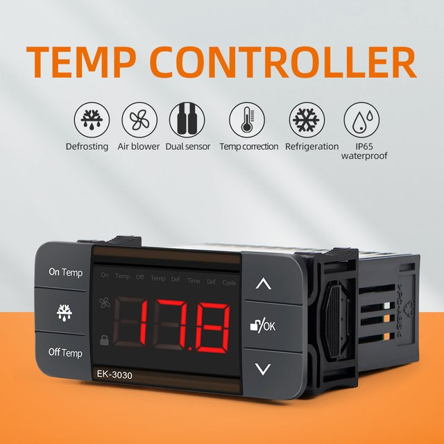 Digitaler Thermostat von JUANJUAN für Inkubatoren mit Heizung, Kühlung, Abtaufunktion und Lüftersteuerung in Schwarz - Bild 1