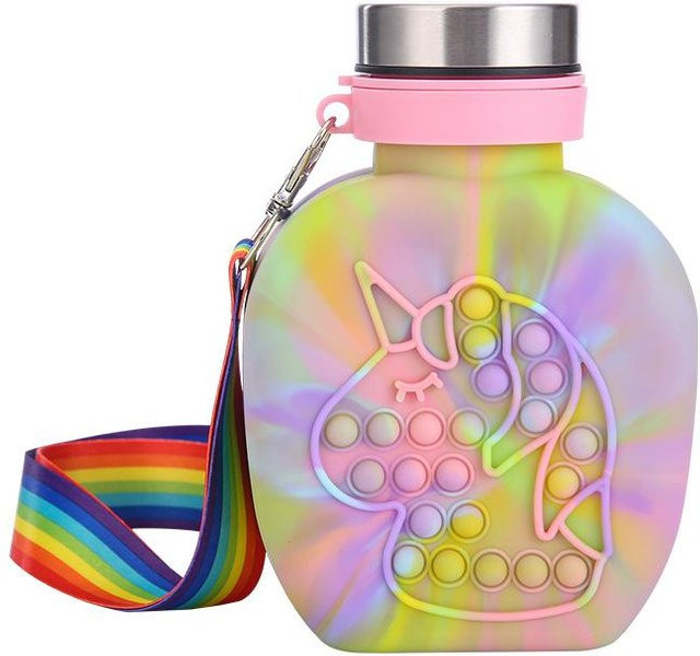 Binchi Keji Travel Sporttrinkflasche aus Silikon in Pink mit 400 ml - Bild 1