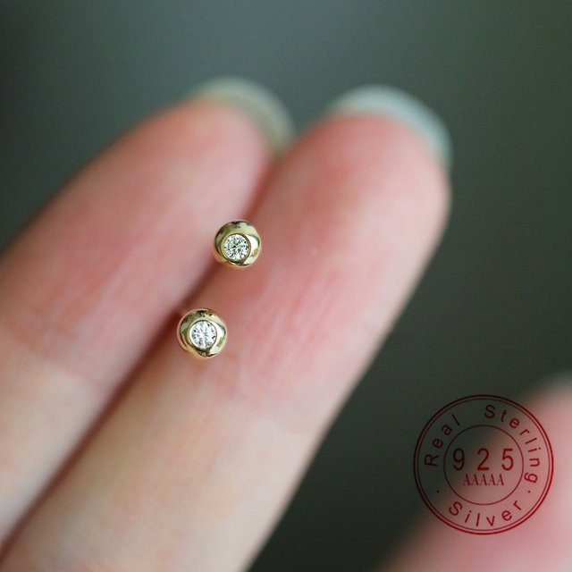 OBEAR Ohrstecker 925 Silber, 14K Vergoldet, Zirkonia, Damen - Bild 1