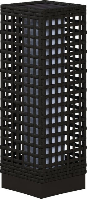Outsunny Solarleuchte im Rattan-Design mit LED und Lichtsensor, schwarz, B/T/H: 15,5 x 15,5 x 46 cm - Bild 1