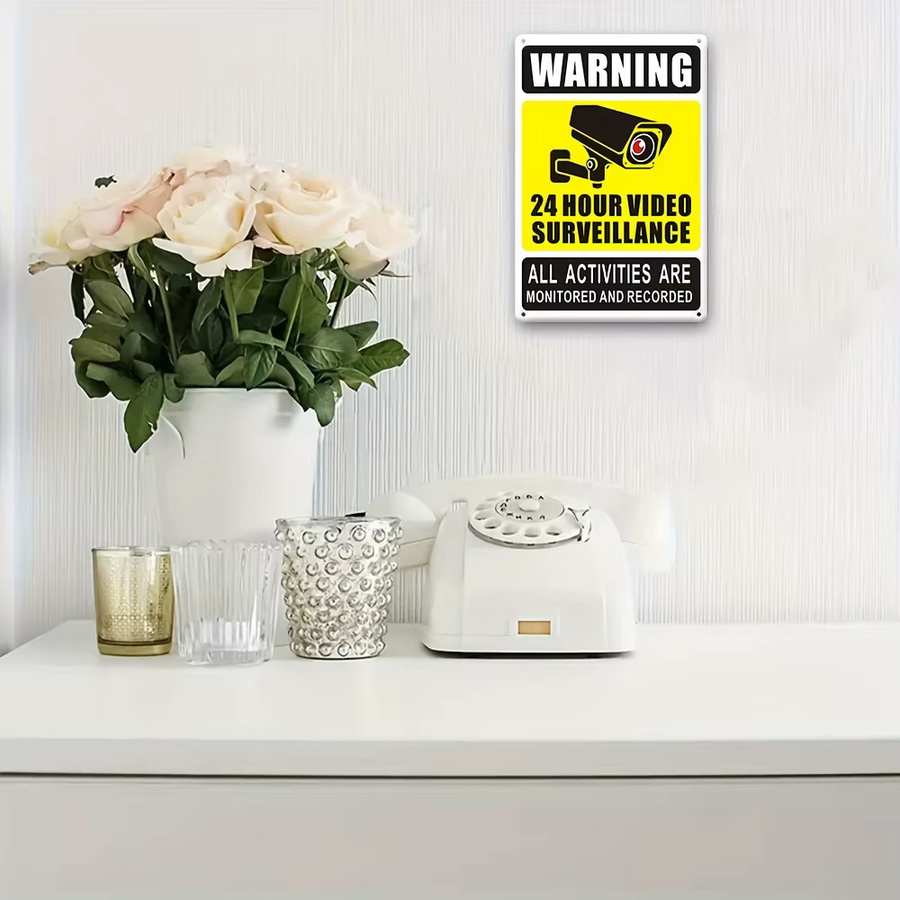 CIFBUY CCTV-Schild aus Eisen im Vintage-Stil für die Wandmontage, B: 20,32 cm, H: 30,48 cm - Bild 3
