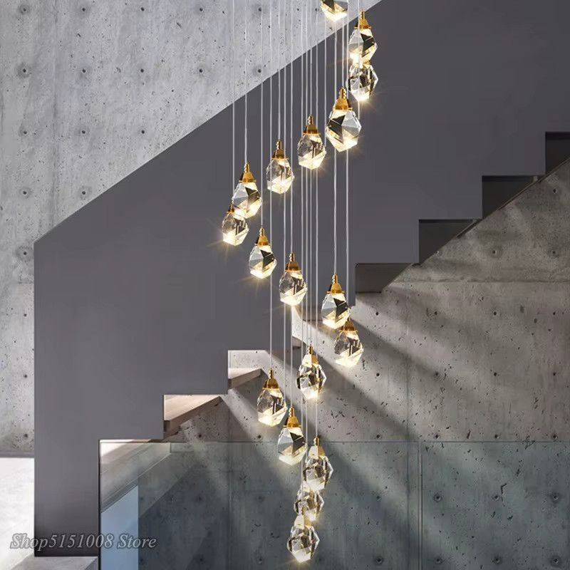 LZPZ RUI Nordic LED Kristall Pendelleuchte für Schlafzimmer und Treppenhäuser - Bild 3