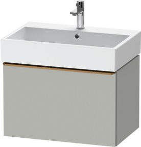 Duravit Waschtischunterschrank D-Neo wandhängend in Grau matt mit einer Schublade, B/T: 68,4 x 44,2 cm - Bild 1