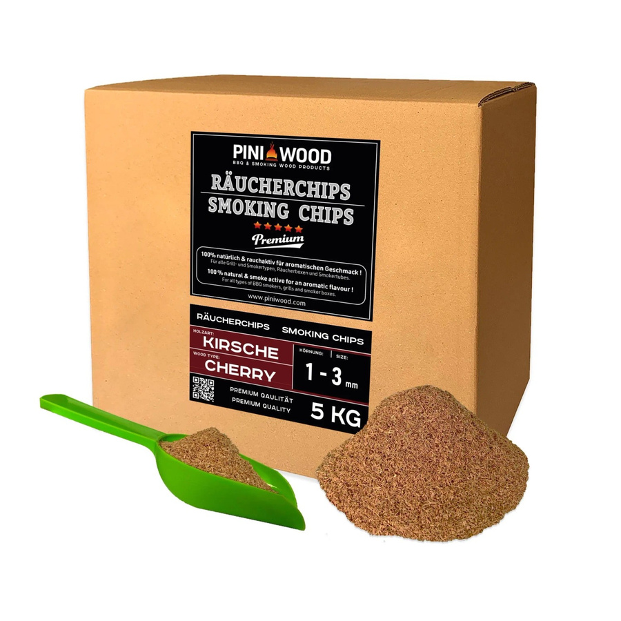 PINI Räucherchips Kirsche 5 kg Räucherspäne 1-3 mm - Bild 2