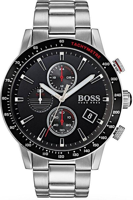 Hugo Boss Chronograph, Quarz, Edelstahl, 44 mm, Herren, silber - Bild 1