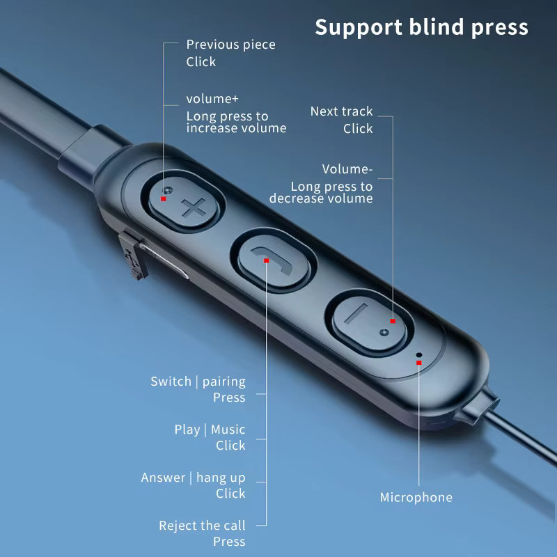 KAFNHCKA Sport-Bluetooth-Kopfhörer mit Nackenbügel in Schwarz für iPhone, Xiaomi und Huawei - Bild 4