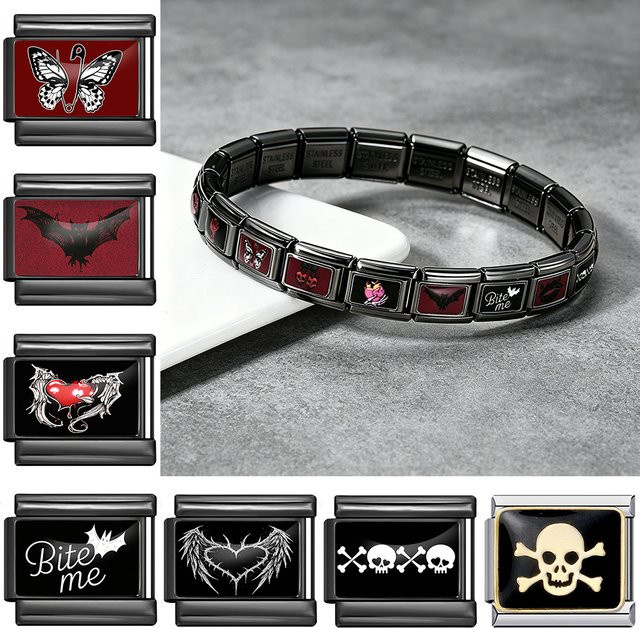 GEMOSE Gliederarmband Edelstahl, Schwarz, Unisex - Bild 1