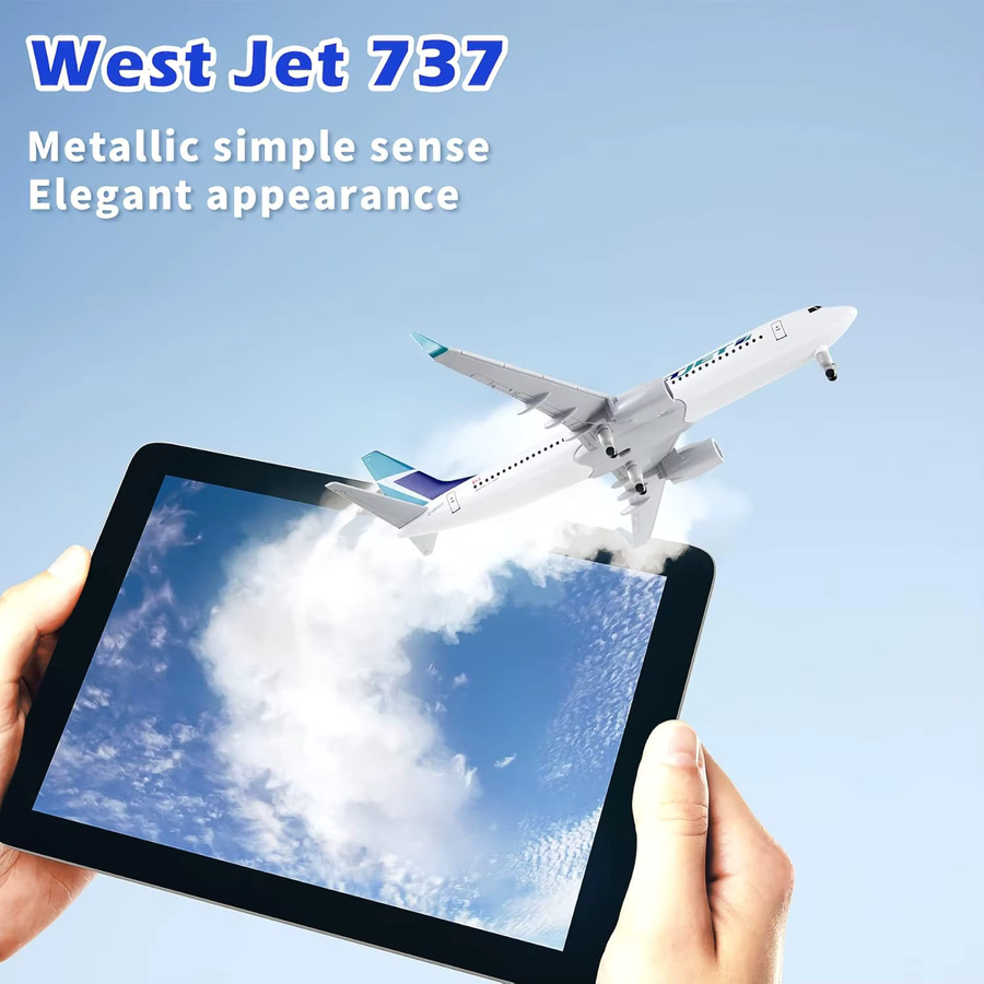 ZOCO Westjet Airlines B737 Flugzeugmodell, 1:300, Metall, 20cm - Bild 2