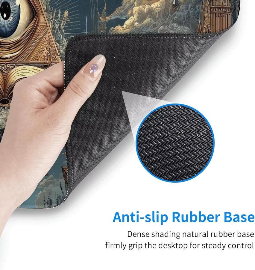 Gothic Masonic Extended Gaming Mouse Pad XL Schreibtischunterlage Multicolor mit genähten Kanten - Bild 5