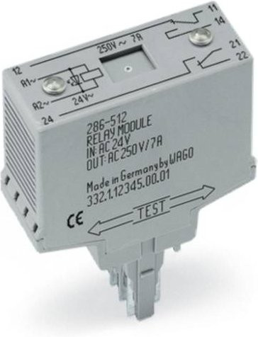 WAGO 286-516 Steckrelais 230 V/AC 7A 2 Wechsler in Grau - Bild 1