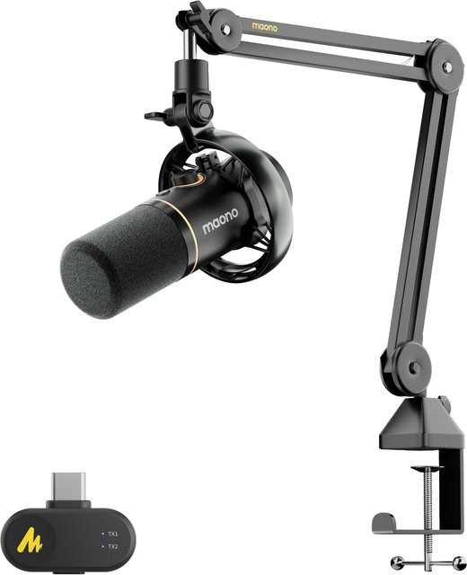MAONO PD200WS Hybrid-Funkmikrofon Schwarz Dynamisches XLR/USB Mikrofon für Podcasting, Gaming und Live-Streaming - Bild 1