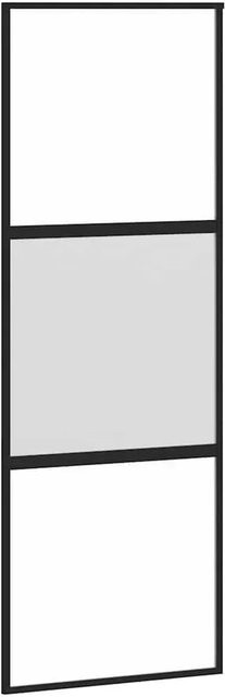 vidaXL Schiebetür aus Glas und Aluminium in Schwarz, B: 76 cm, H: 205 cm - Bild 1
