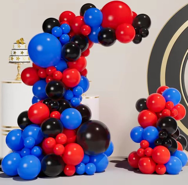 Mtrong Te Ballon Girlande Bogen Set in Rot und Blau mit 95 Teilen für deine Geburtstags- und Partydekoration - Bild 1