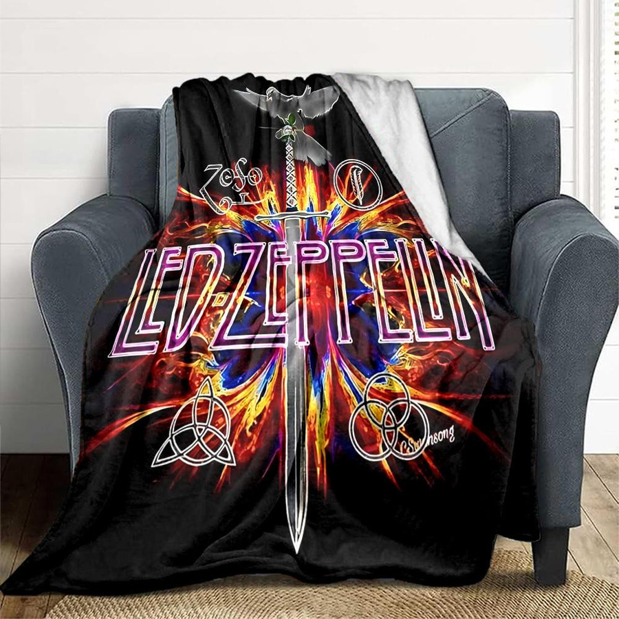 Yun Heng Four Flanell Überwurf LED Zeppelin Design in Multicolour, B/B: 80 x 120 cm - Bild 2