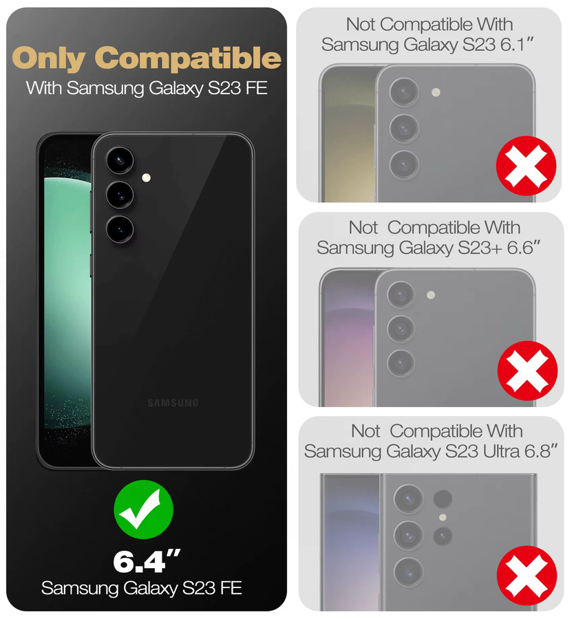 Samsung Galaxy S23 FE Schutzhülle mit integriertem Displayschutz und Militär-Panzerung in Schwarz - Bild 6