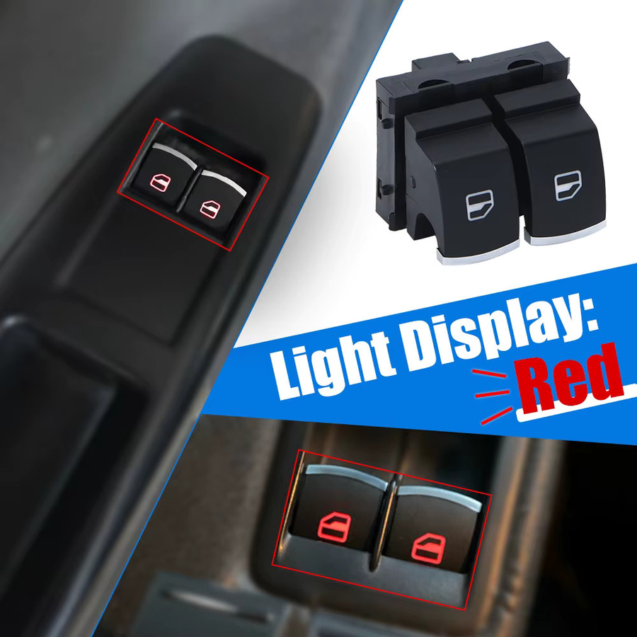 PQY Fensterheberschalter Knopf in Schwarz für VW EOS, Golf MK5, MK6 GTI, Scirocco, Tiguan und Polo 5 - Bild 3