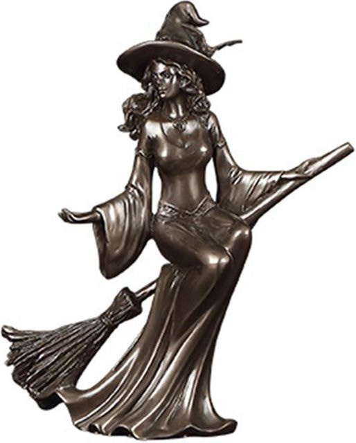 Fishine Hexe Zauberer Harzornament Hexenstatue in Gold und Braun zur Tischdekoration - Bild 1