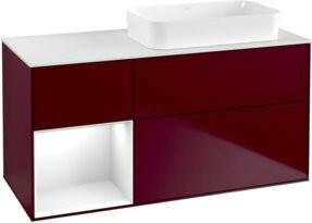 V&B Waschtischunterschrank Finion mit Wandbeleuchtung, Weiß Matt, B/T: 120 x 60 cm - Bild 1