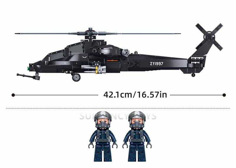 Sluban Kampfhubschrauber Armeestil 419-teiliges Set - Bild 2