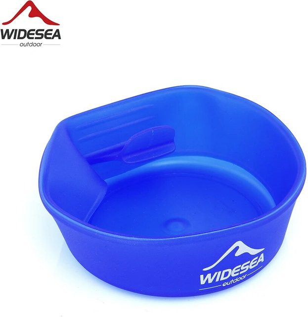 Widesea Falttasse aus TPE für Camping und Outdoor, Blau, 250 ml - Bild 1