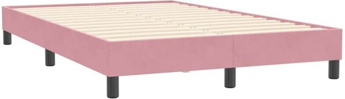 vidaxl Boxspringbett aus Samt in Rosa ohne Matratze B/T/H: 120 x 210 cm - Bild 1