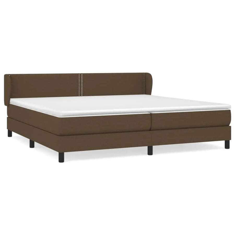vidaXL Boxspringbett mit Matratze und Kopfteil Dunkelbraun B/T/H: 200 x 200 x 203 cm - Bild 2