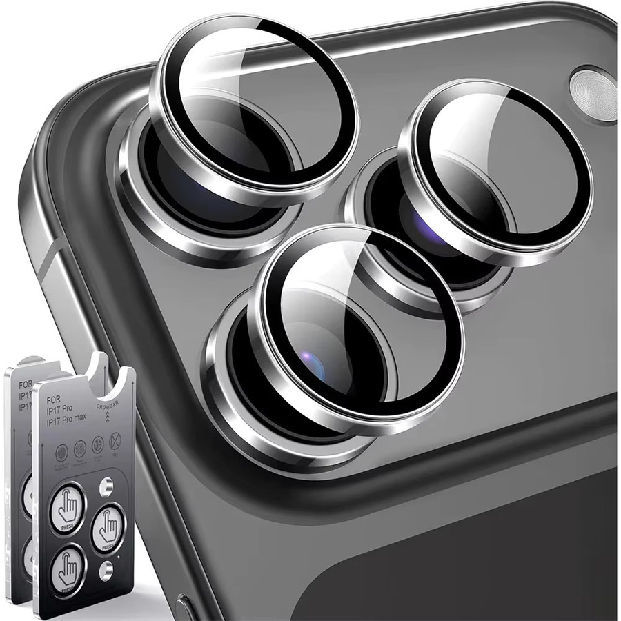 Kamera Objektiv Schutz Abdeckung für iPhone 11 bis iPhone 17 Air in Schwarz und Silber - Bild 2