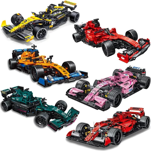 HUATEC DIY Super Racing Auto Bausteine Set, Kreatives MOC Kit für Formel-Rennwagen in Mehrfarbig - Bild 1