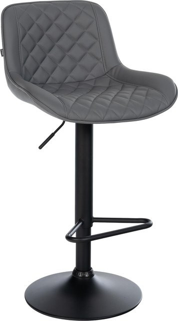 CLP Barhocker Kasson höhenverstellbar und drehbar mit Rückenlehne und Fußablage, modern mit gepolsterter Sitzfläche aus Kunstleder, schwarz - Bild 1