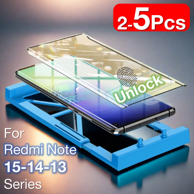 miaotiemo Displayschutz Set für Redmi Note 15 14 13 Pro Plus+ und Galaxy, explosionsgeschützt, transparent, inklusive Installationssatz - Bild 1