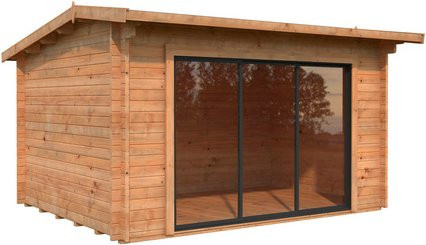 Palmako Gartenhaus Ines Slide aus Fichtenholz in Braun, B/T/H: 390 x 300 x 250 cm - Bild 2