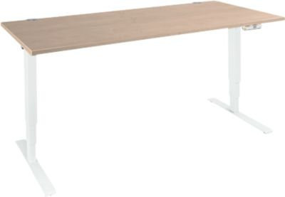 Schäfer Shop Genius Schreibtisch AERO FLEX elektrisch höhenverstellbar mit T-Fuß und Memorypanel, Eiche-Dekor/weiß, Breite: 180 cm - Bild 1