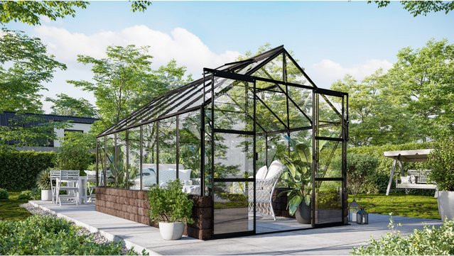 Vitavia Gewächshaus Cassandra 11500 Schwarz B/H/L: 257 x 249 x 448 cm - Bild 1