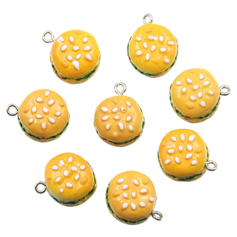PULCHRITUDE Charms-Anhänger, Hamburger-Sandwich, Harz, Bunt, Unisex - Bild 2