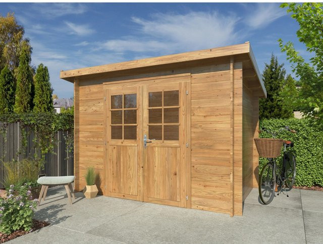 Palmako Gartenhaus Alice aus kesseldruckimprägniertem Fichtenholz in Braun mit Pultdach und Blockbohlen, B/T/H: 276 x 180 x 216 cm - Bild 1