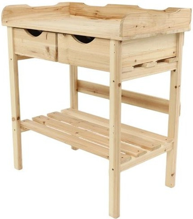 Pflanztisch aus Tannenholz von Hardin in Beige, B/T/H: 80 x 45,5 x 85,5 cm