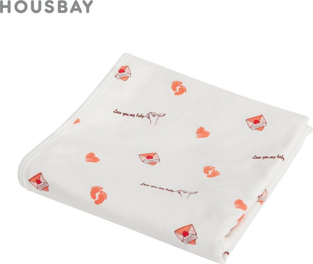 HOUSBAY Baby-Wickeldecke aus 100 % Baumwolle in Weiß, weiches Musselin-Material für den Sommer, B/B: 90 x 90 cm - Bild 1