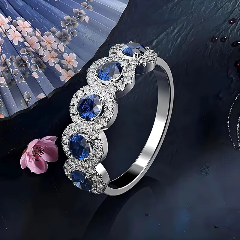 Zakol Ring, Kupfer, Silber Farbe, Zirkonia, Kristall, Damen - Bild 2