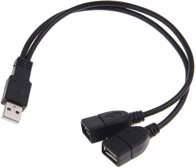 REAZOBI USB 3.0 Doppel-Adapter Kabel von einem auf zwei USB-A Buchsen, Lade- und Datenkabel in Schwarz - Bild 1